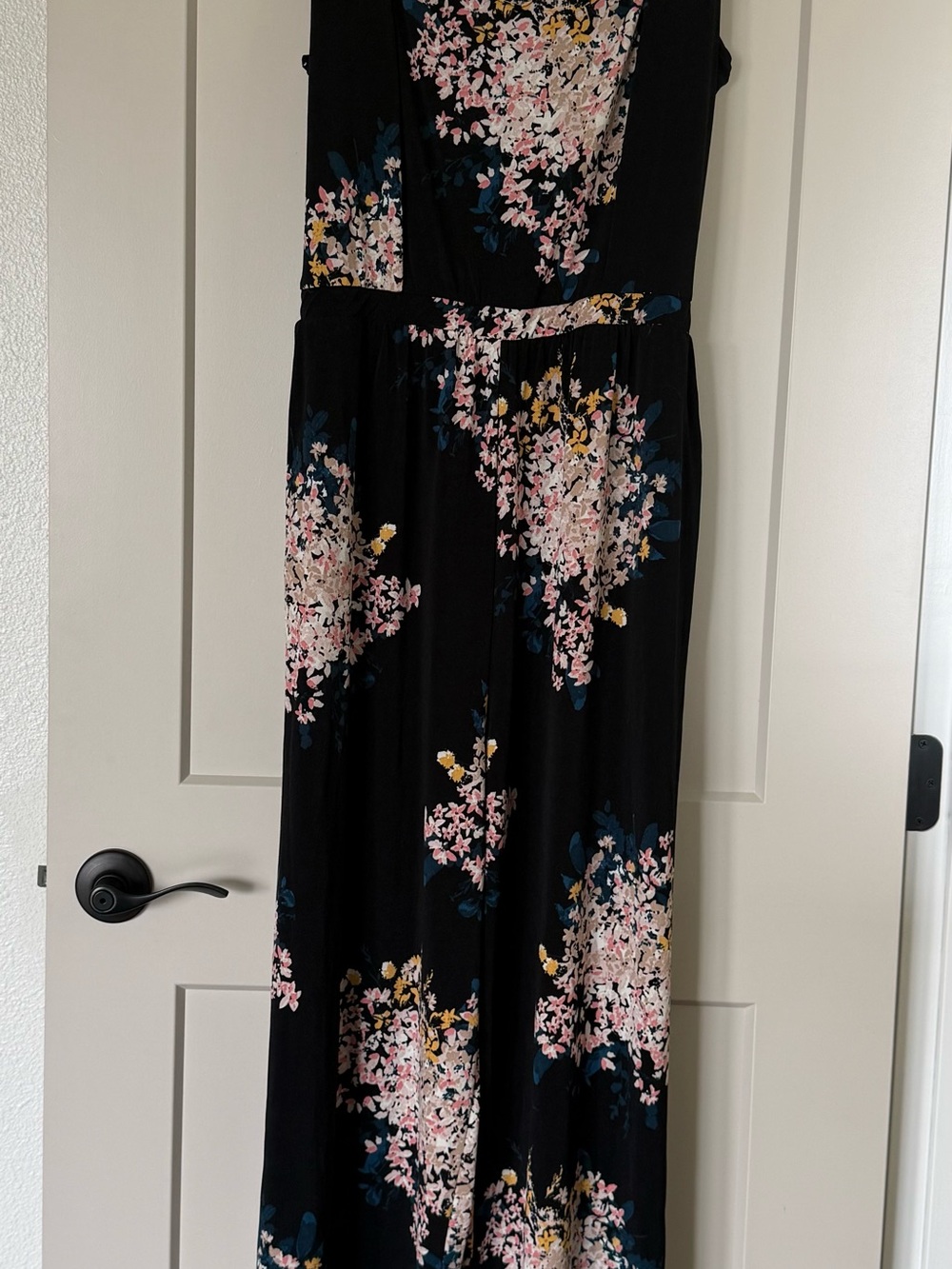 Maurices Blue Jumpsuit with Pink and Yellow Floral Print